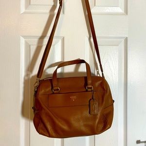 Fossil leather duffle crossbody